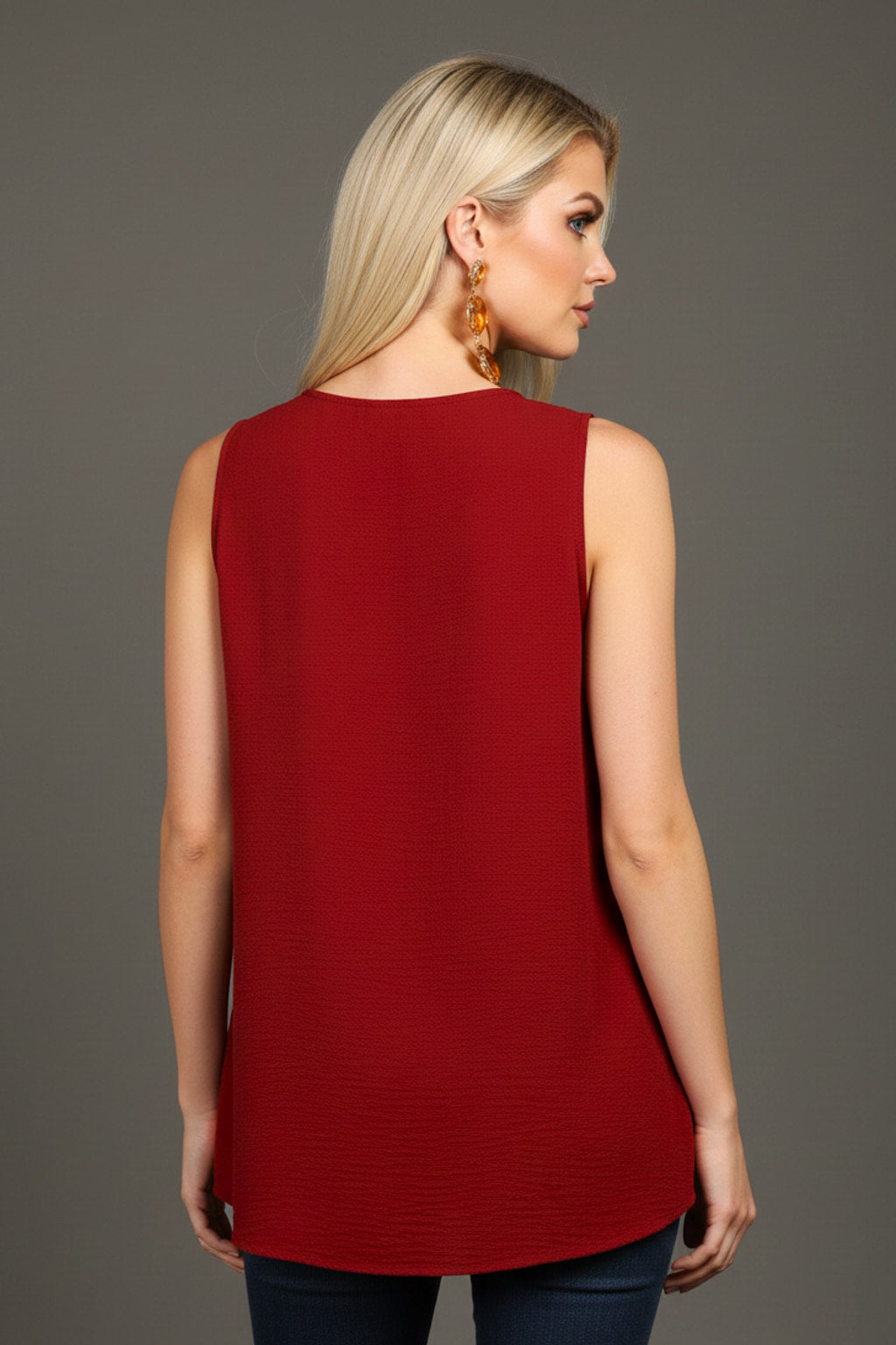 5513 Crimson V-Neck Blouse