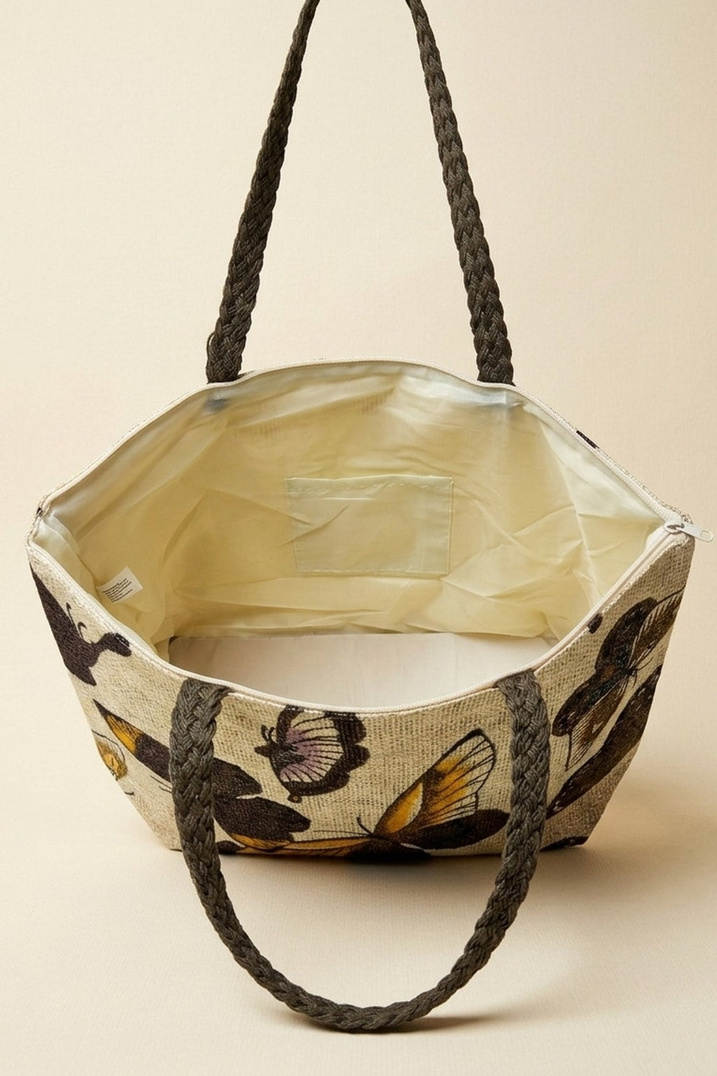 61849 Black Butterfly Bliss Tote Bag
