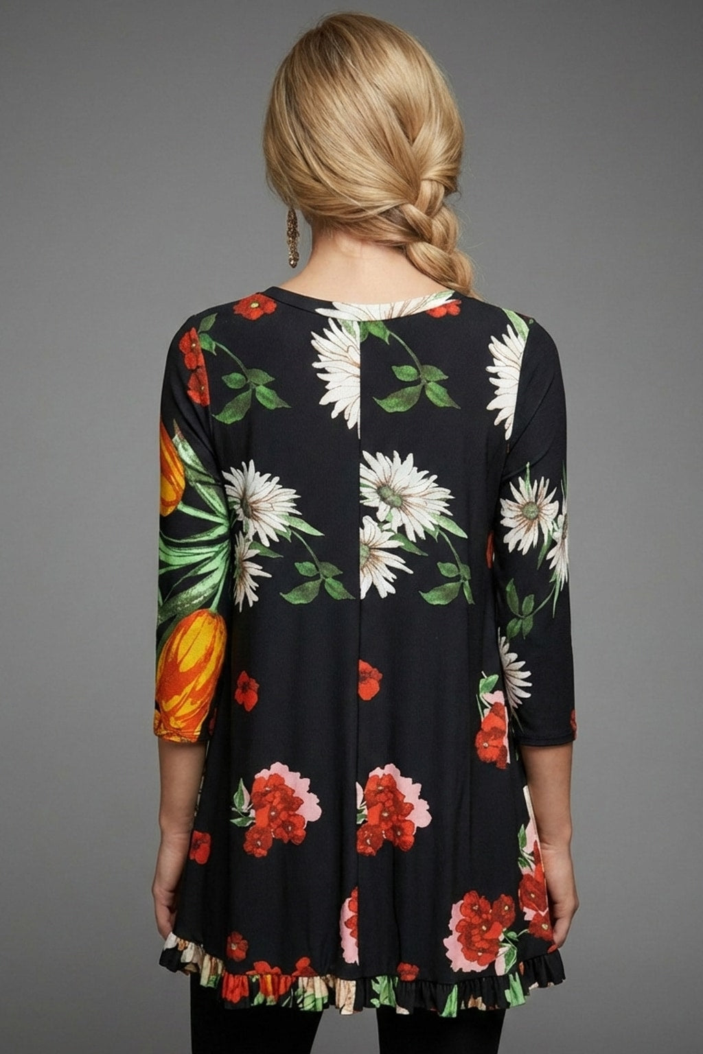 50827 Orange Red Botanical Blouse