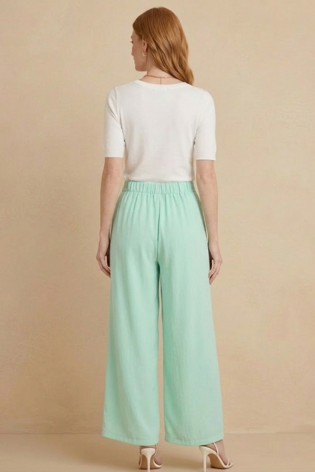 1234 Soft Mint Green Pleated Trousers with Side Pocket