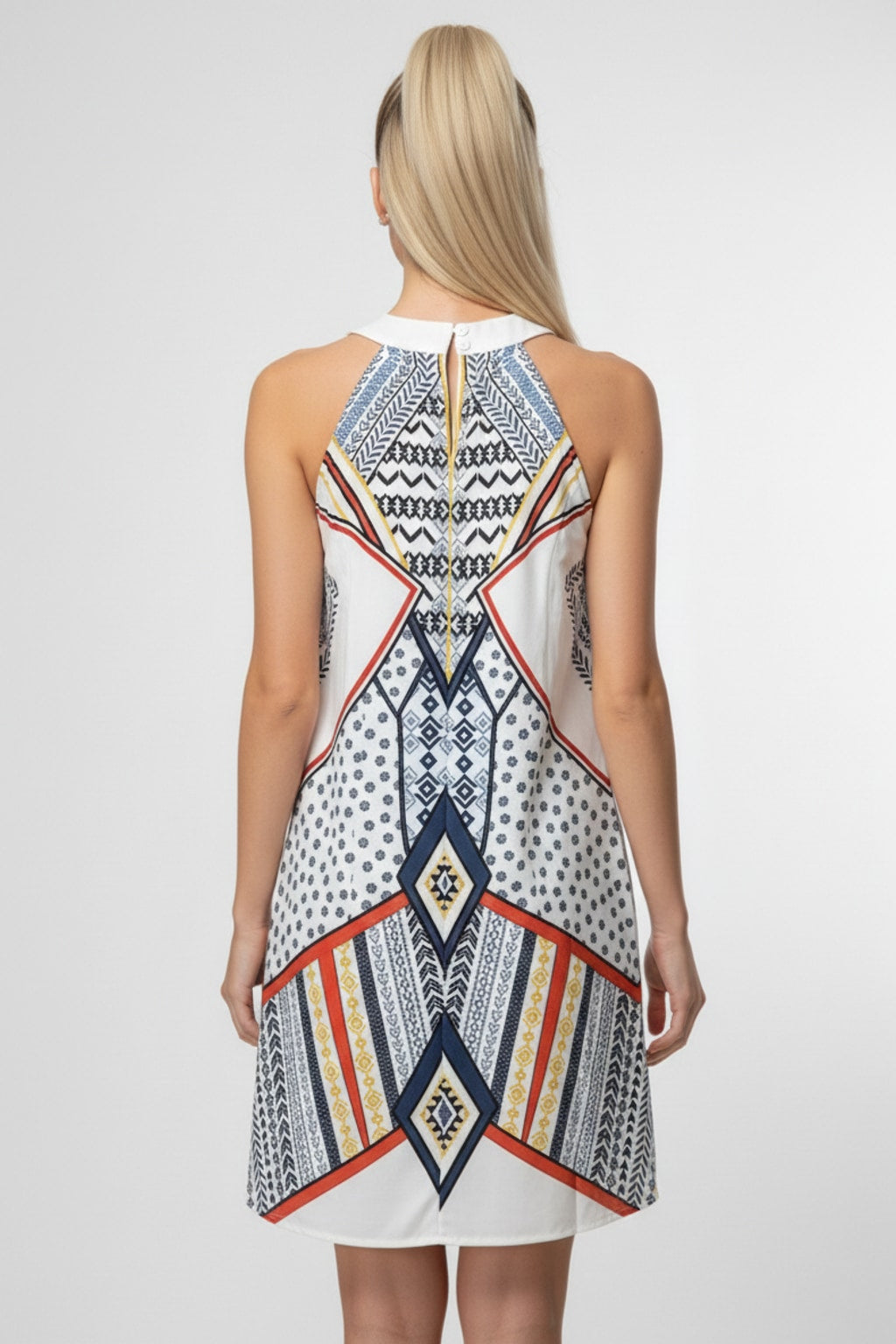 10215 Tribal Fusion Halter Dress