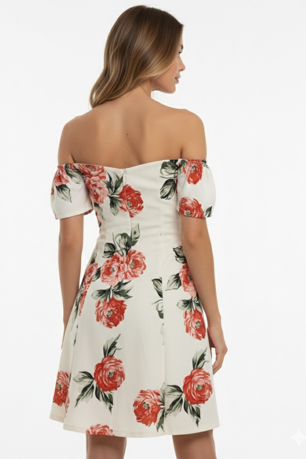 23615 Romantic Rose Off-Shoulder Dress