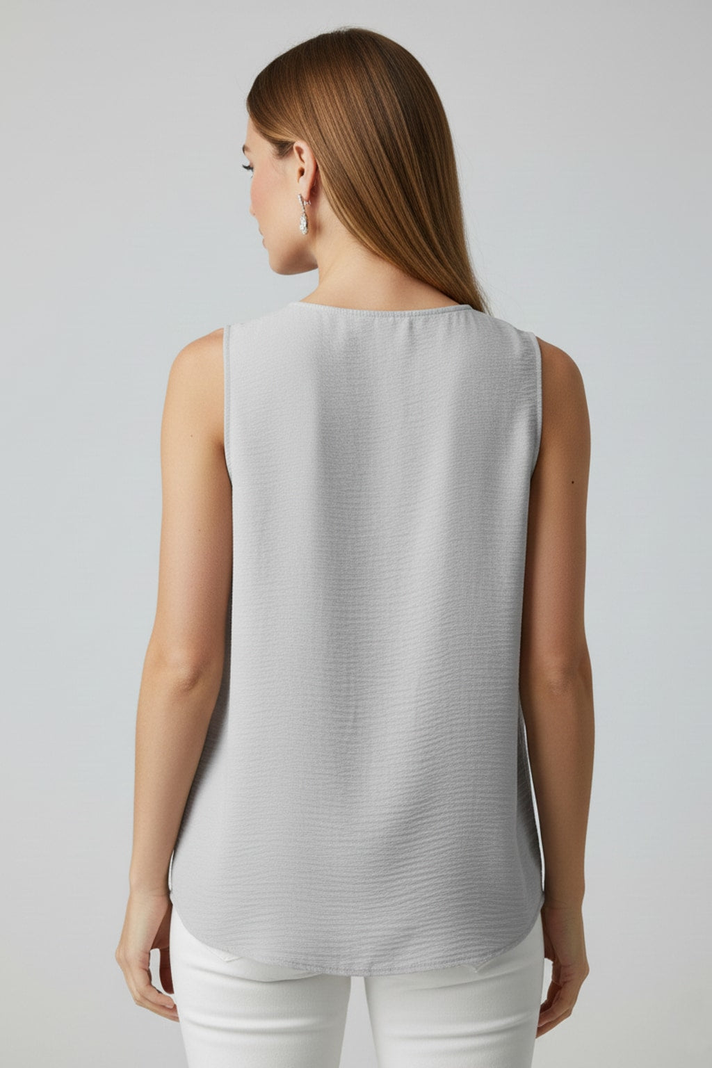 5513 Gray V-Neck Blouse