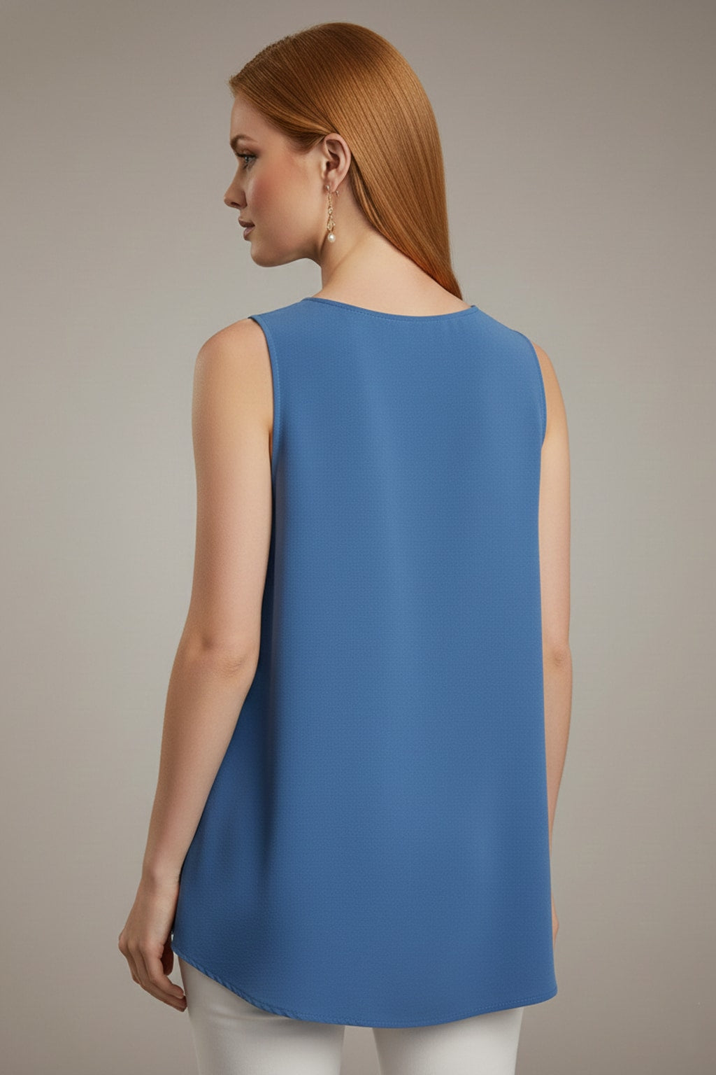 5513 Hydrangea Blue V-Neck Blouse