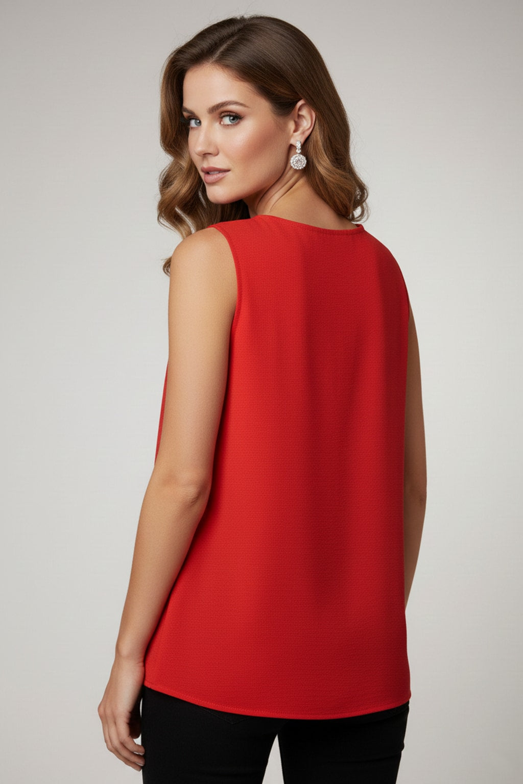 5513 Red V-Neck Blouse