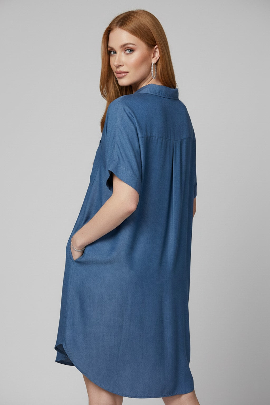 560 Chambray Ease Button-Down Dress