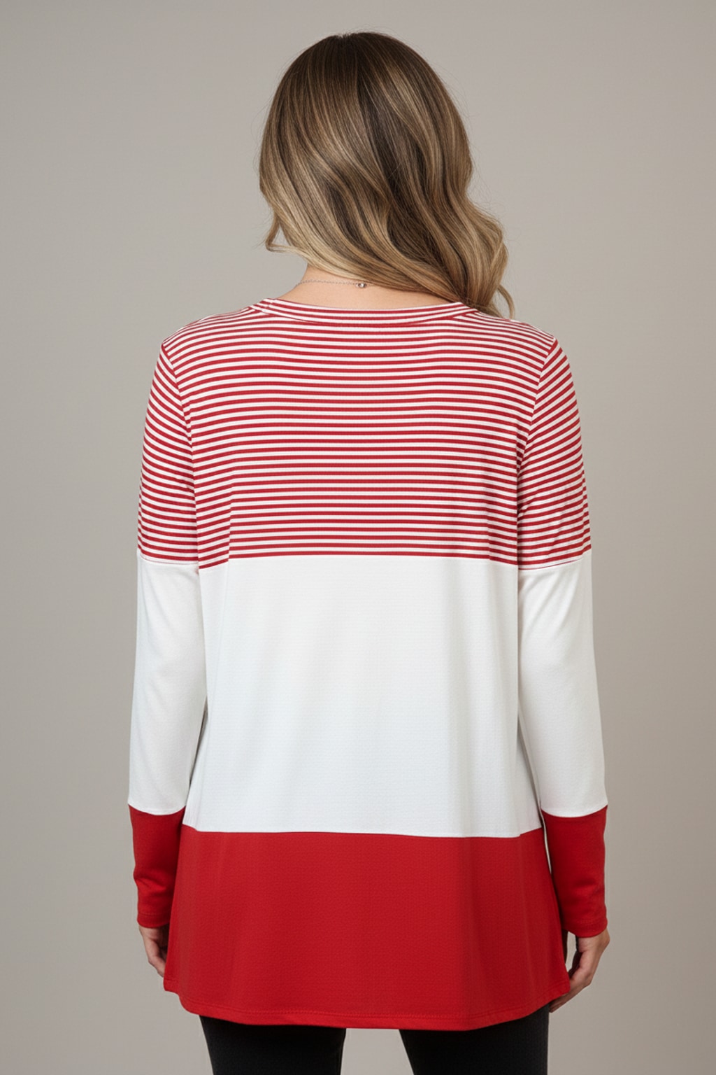 LMT3828 Sequin Romance Long-Sleeve Swing Top