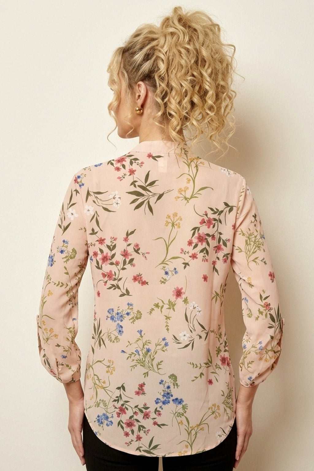 8641 Blush Garden Floral Blouse