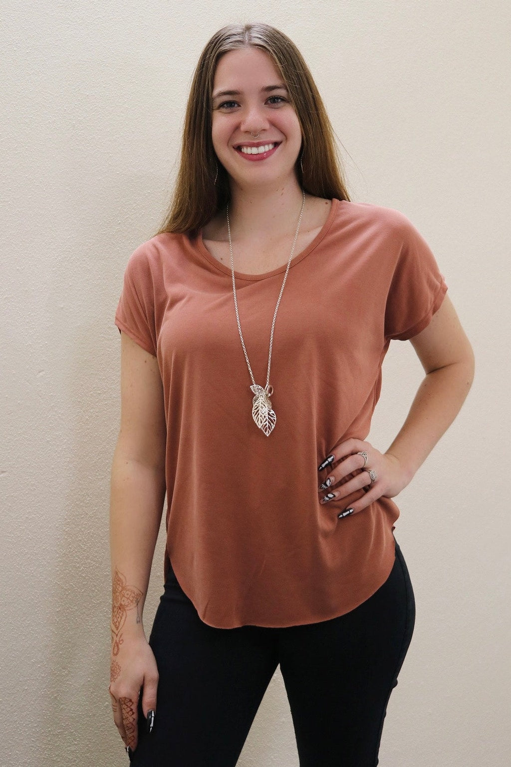 Style 555 Mauve Zipper Back Tops