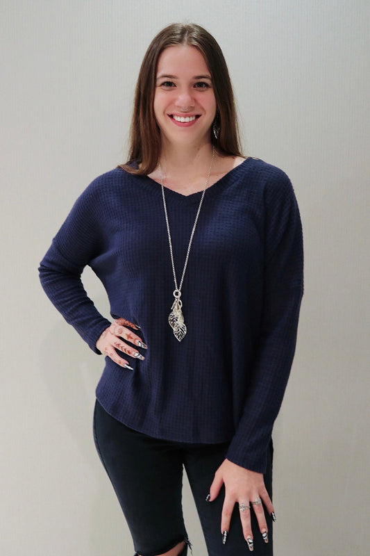 Style 1011 Navy Waffle Tops