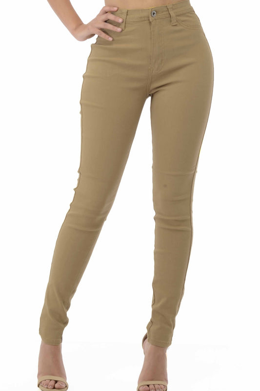 LV-300 Khaki High Waisted Colored Jeans