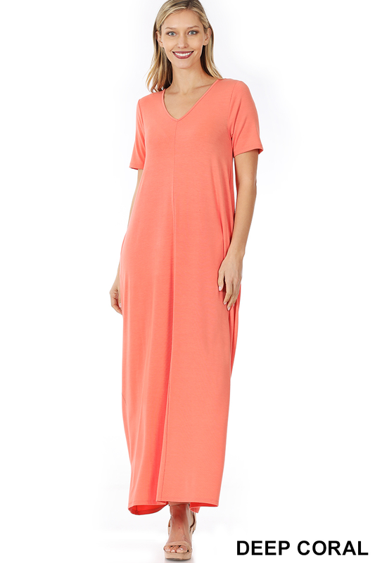 LTMD-1025 Maxi Dress Coral - REG