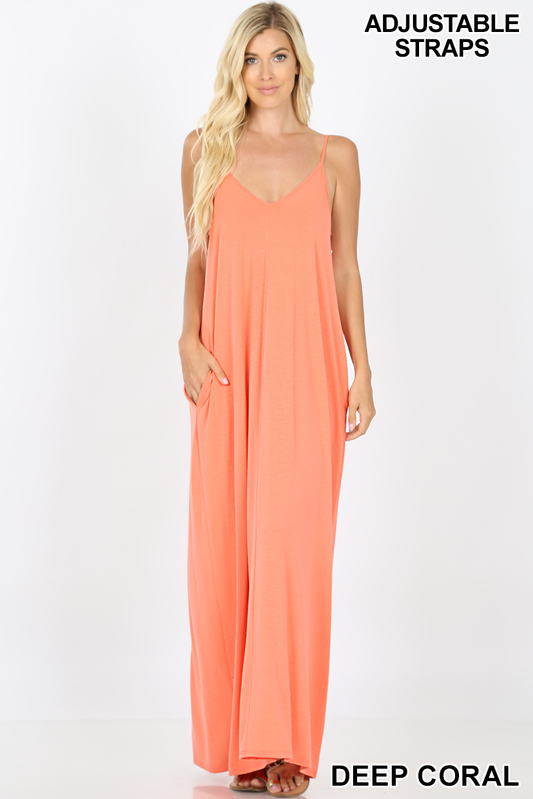 LTMD-1024 Maxi Dress Deep Coral - REG