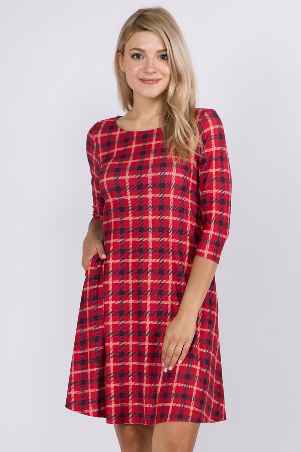 Red Plaid Dress 251