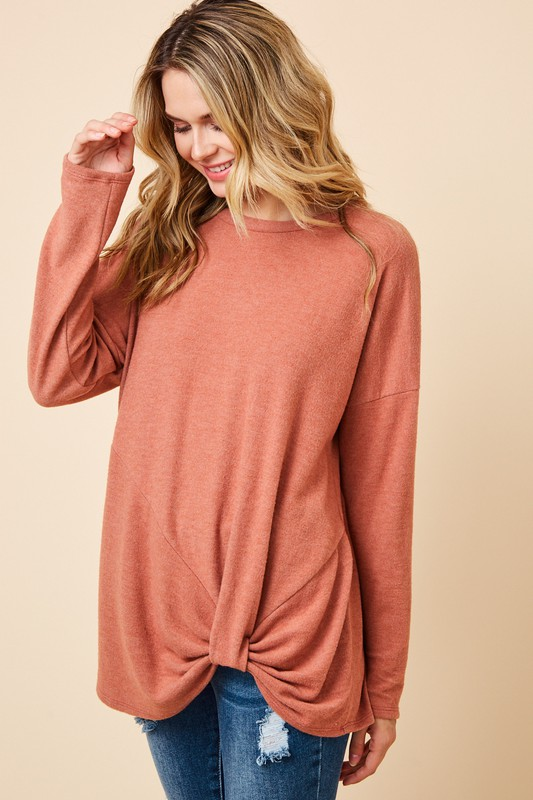 1771 Light Rust Knot Top