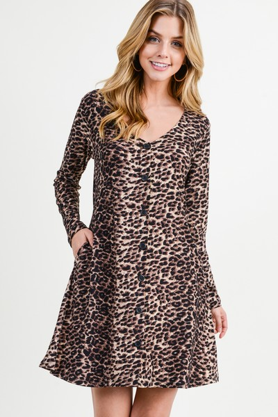 Leopard Camel Colored Dress - 200 Plus