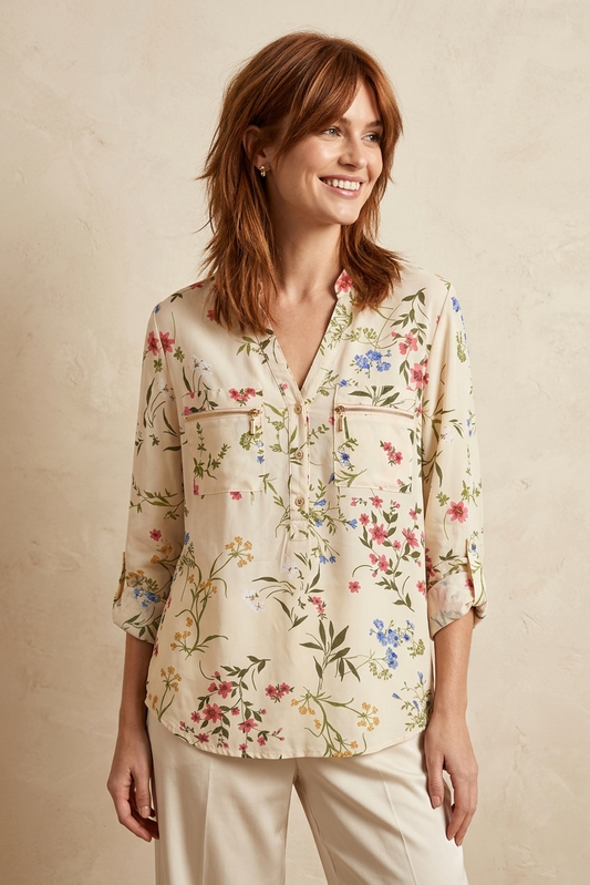 8641 Floral Chic Blouse